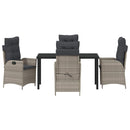 Have Spisebordssæt med pude 5 pcs Lysegrå polyrattan