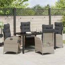 Have Spisebordssæt med pude 5 pcs Lysegrå polyrattan