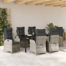 Have Spisebordssæt med pude 7 pcs Lysegrå polyrattan