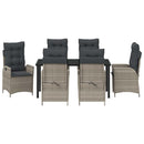 Have Spisebordssæt med pude 7 pcs Lysegrå polyrattan