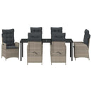 Have Spisebordssæt med pude 7 pcs Lysegrå polyrattan