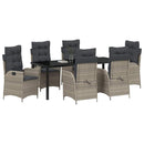 Have Spisebordssæt med pude 7 pcs Lysegrå polyrattan