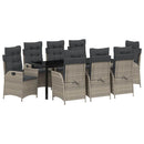 Have Spisebordssæt med pude 9 pcs Lysegrå polyrattan