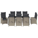 Have Spisebordssæt med pude 9 pcs Lysegrå polyrattan