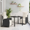Have Spisebordssæt med pude 3 pcs Sort polyrattan