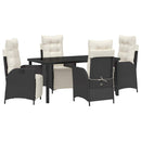 Have Spisebordssæt med pude 5 pcs Sort polyrattan