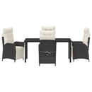 Have Spisebordssæt med pude 5 pcs Sort polyrattan