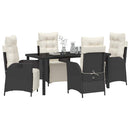 Have Spisebordssæt med pude 5 pcs Sort polyrattan