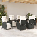 Have Spisebordssæt med pude 7 pcs Sort polyrattan