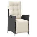 Have Spisebordssæt med pude 7 pcs Sort polyrattan