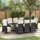 Have Spisebordssæt med pude 9 pcs Sort polyrattan