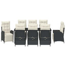 Have Spisebordssæt med pude 9 pcs Sort polyrattan