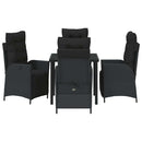 Have Spisebordssæt med pude 5 pcs Sort polyrattan