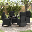 Have Spisebordssæt med pude 5 pcs Sort polyrattan