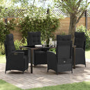 Have Spisebordssæt med pude 5 pcs Sort polyrattan