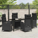 Have Spisebordssæt med pude 5 pcs Sort polyrattan