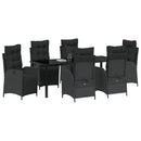 Have Spisebordssæt med pude 7 pcs Sort polyrattan