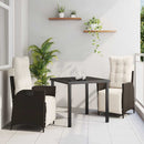 Have Spisebordssæt med pude 3 pcs Brun polyrattan
