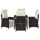 Have Spisebordssæt med pude 5 pcs Brun polyrattan