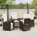 Have Spisebordssæt med pude 5 pcs Brun polyrattan