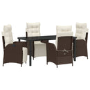 Have Spisebordssæt med pude 5 pcs Brun polyrattan