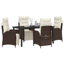 Have Spisebordssæt med pude 5 pcs Brun polyrattan
