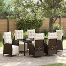 Have Spisebordssæt med pude 7 pcs Brun polyrattan