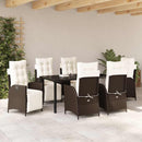 Have Spisebordssæt med pude 7 pcs Brun polyrattan
