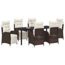 Have Spisebordssæt med pude 7 pcs Brun polyrattan
