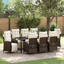 Have Spisebordssæt med pude 9 pcs Brun polyrattan