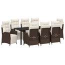 Have Spisebordssæt med pude 9 pcs Brun polyrattan