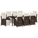 Have Spisebordssæt med pude 9 pcs Brun polyrattan
