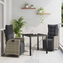 Have Spisebordssæt med pude 3 pcs Grå polyrattan