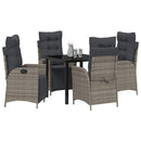 Have Spisebordssæt med pude 5 pcs Grå polyrattan