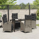 Have Spisebordssæt med pude 5 pcs Grå polyrattan