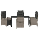 Have Spisebordssæt med pude 5 pcs Grå polyrattan