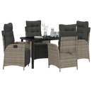 Have Spisebordssæt med pude 5 pcs Grå polyrattan