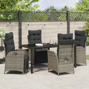 Have Spisebordssæt med pude 5 pcs Grå polyrattan