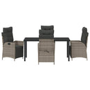 Have Spisebordssæt med pude 5 pcs Grå polyrattan