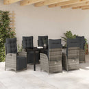 Have Spisebordssæt med pude 7 pcs Grå polyrattan