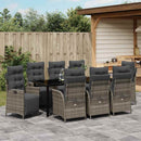 Have Spisebordssæt med pude 9 pcs Grå polyrattan