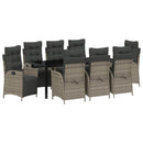 Have Spisebordssæt med pude 9 pcs Grå polyrattan