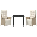 Have Spisebordssæt med pude 3 pcs Beige polyrattan