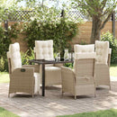 Have Spisebordssæt med pude 5 pcs Beige polyrattan