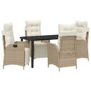 Have Spisebordssæt med pude 5 pcs Beige polyrattan