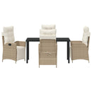 Have Spisebordssæt med pude 5 pcs Beige polyrattan