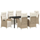 Have Spisebordssæt med pude 7 pcs Beige polyrattan