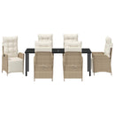 Have Spisebordssæt med pude 7 pcs Beige polyrattan