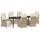 Have Spisebordssæt med pude 7 pcs Beige polyrattan