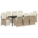 Have Spisebordssæt med pude 9 pcs Beige polyrattan